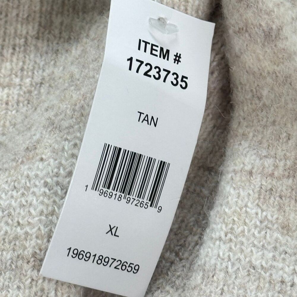 Frye The Cozy Cardigan Open Front Tan and White Western Nordic Pattern Cardigan - Picture 8 of 10